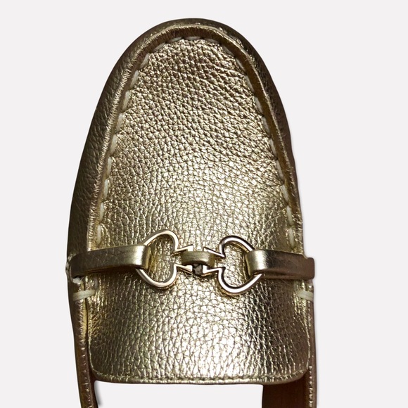 COPY - Kate ♠️ Spade NEW YORK Bergman Gold Leather Loafers Spade Detail authent… - Picture 5 of 15